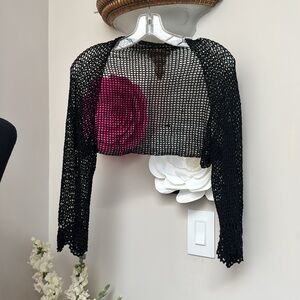 Accessory Street Black lace shrug